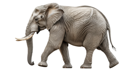 Studio Portrait of an African Elephant in Profile