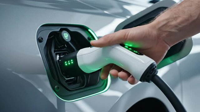 Automobile power plug insertion into charging port