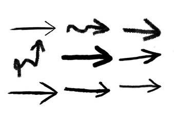 vector set of arrows, black arrows , brush stroke arrows