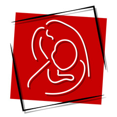 mother's day, red banner in a frame. Vector illustration on a white background.