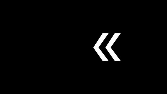 left-directional arrow loop animation. Animated arrows for the overlay video layer animation. Arrow Loop Animation direction concept colorful arrow icon concept. on black background 4k video