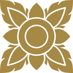 Decorative Thai Art traditional asian luxury line art, lai Thai Pattern flat Illustration element