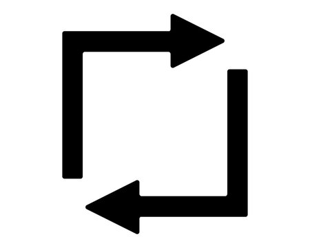 Two rotating arrows square, refresh arrow icon.