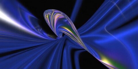 Vortex of Electric Blue Light and Silk