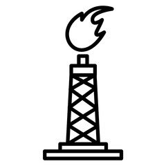 Oil Refinery Flare Icon