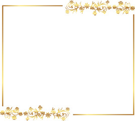 frame with leaves gold border Golden Border Warm Color Frame