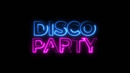 Let's party neon text icon, on black background illustration. Let's party game, music text sign background.