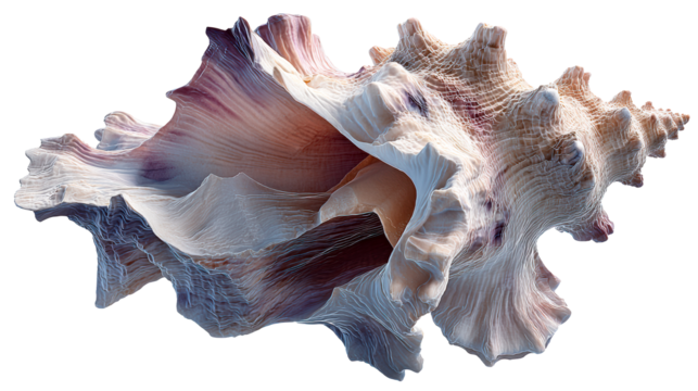 Textured organic form with iridescent layers