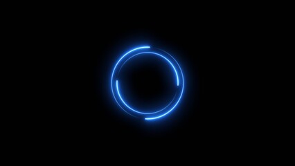 Abstract neon light circle frame loading icon background illustration 4k.