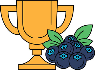 A cup with blueberries on top of it