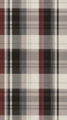 Monochrome Plaid Textile with Tartan Weave