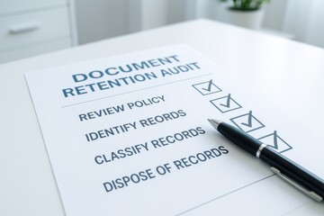 Document Retention Audit Checklist for Efficient Management of Records and Administration Tasks in Office Environment