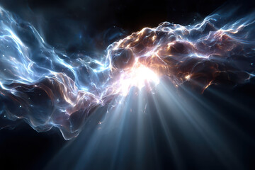 Dynamic cosmic clouds illuminated by radiant light in a vast universe