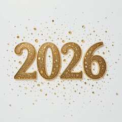 Celebrate 2026 with sparkling gold confetti and numbers