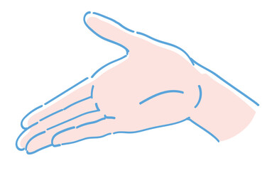 手のジェスチャーのイラスト。ベクターイラスト素材。