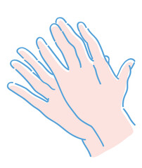 手のジェスチャーのイラスト。手を叩く。ベクターイラスト素材。