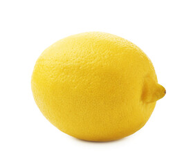 One whole ripe lemon isolated on white