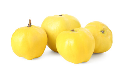 Fresh ripe quince fruits isolated on white
