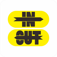 Emergency In Sign and Out Vector Icon