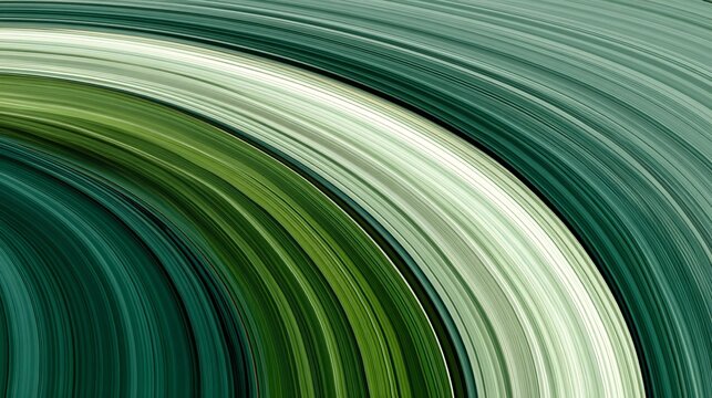 Abstract Green Wave Pattern with Smooth Fluid Lines and Textures