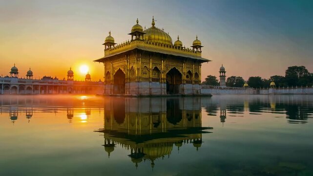 Golden Temple Amritsar at Dawn A Serene Reflection of Sikh Heritage and Architectural Splendor