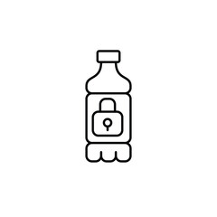 Bottle and lock. Pixel perfect, editable stroke vector icon
