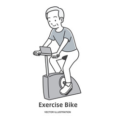 エアロバイクに乗る年配の男性