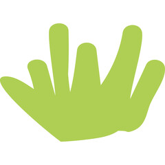 Stylized Light Green Hand Shape on Transparent Background Symbolizing Openness and Welcome