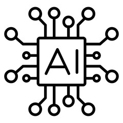 Artificial Intelligence Circuit Board Icon