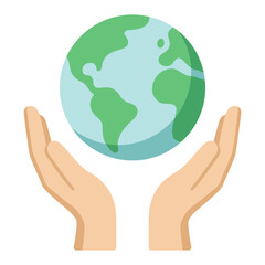 hands holding and protecting planet Earth