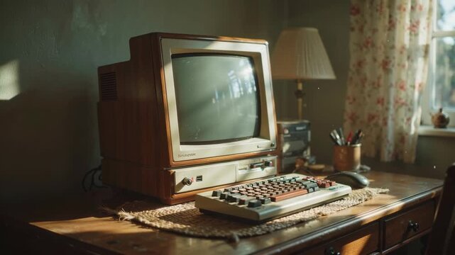Vintage Computer Setup Retro Technology, Home Office, Nostalgia