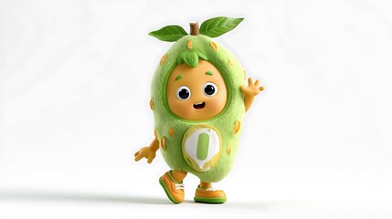 Fototapeta premium 3d illustration of guava cartoon character
