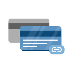 Link to bank account, connect with debit card concept illustration flat design vector.