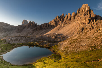 Tre Cime di Lavaredo Glowing at Sunset in the Dolomites