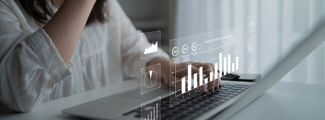 An interface for financial data analysis and stock market reporting. A collection of charts for...
