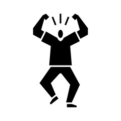 angry gesture glyph icon. man frustration illustration.
