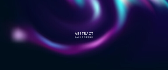 Elegant abstract digital artwork featuring swirling neon waves in cyan, purple, and magenta tones on a dark background