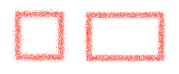 Red dots rectangle frames set. Chilli pepper borders. Masala square text boxes. Cooking geometric blank callouts Vector illustration on transparent background.