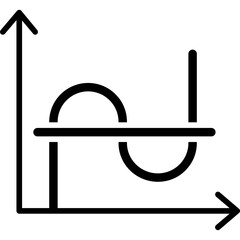 Abstract Graph with Curve and Horizontal Line
