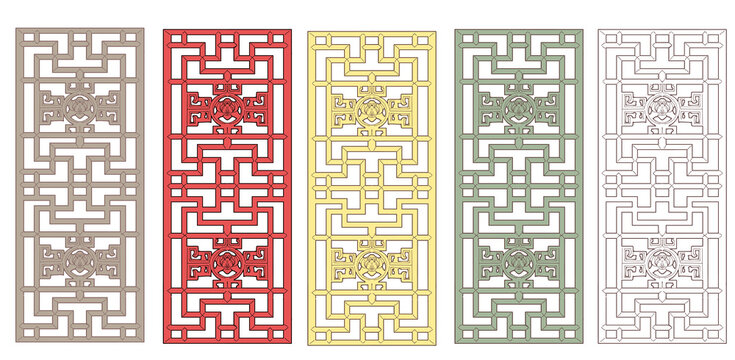 中華窓枠イラスト素材