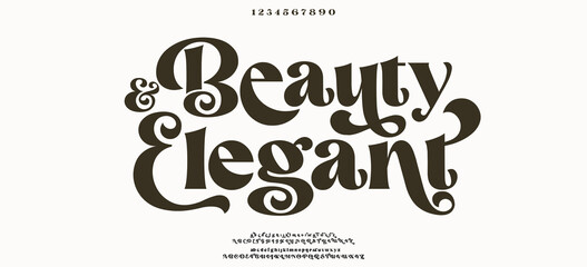 Elegant luxury alphabet font logo. Typography modern classic lettering serif italic fonts decorative wedding vintage retro logos. vector illustration