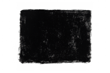 Black chalk rectangle stroke with grunge texture. Transparent background offering a distressed artistic element