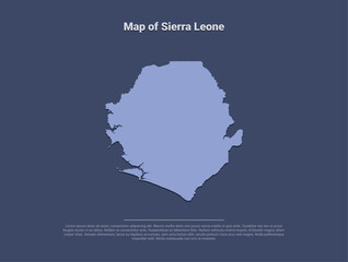 Map of Sierra Leone, minimalistic silhouette in soft blue on dark background