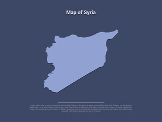Map of Syria, minimalistic silhouette in soft blue on dark background