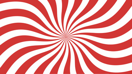 Fototapeta premium Dynamic red and white swirling radial burst pattern creating energetic visual appeal for modern designs