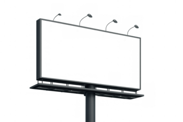 Blank outdoor advertising billboard with transparent empty space for design mockup on clear background