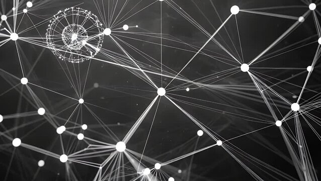 visual representation of a sophisticated and intricate system of interlinked nodes and pathways displayed against a dark  solid-colored backdrop  symbolizing digital social