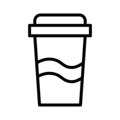Outline Coffee Cup Illustration Icon Vector for Cafe and Beverage Design