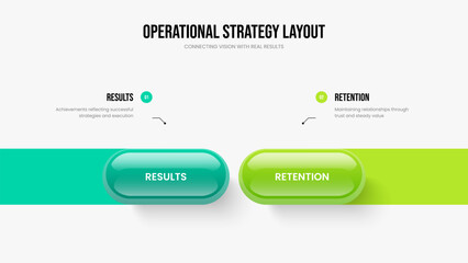 Enterprise Campaign 2 Step Diagram Slideshow Design. Sales Growth Two Option Infographic Presentation Template. Service Briefing Slide Layout Vector Illustration.