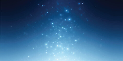 Sparkling light particles on a blue gradient background creating a magical and ethereal atmosphere perfect for adding a touch of wonder to designs